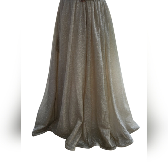 Milla Gold Sparkle Formal Maxi Dress Gown Size M - Picture 3 of 11